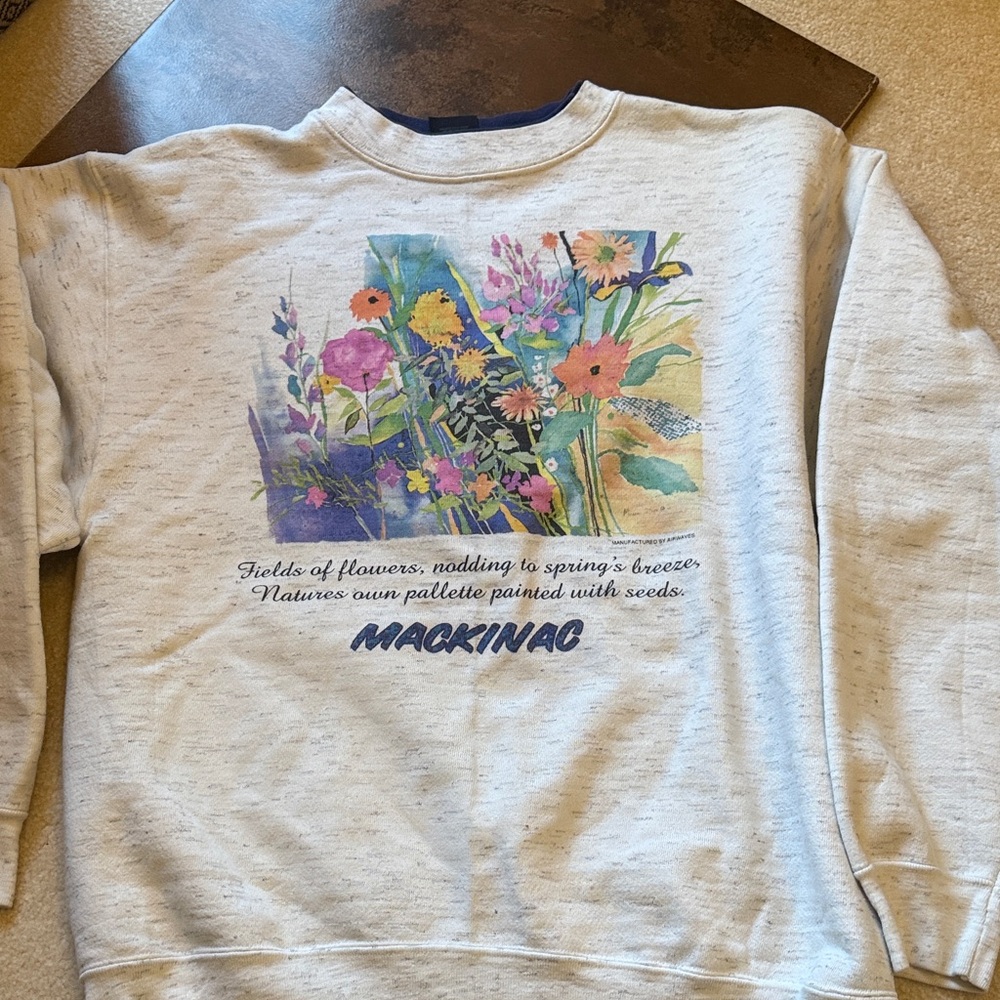 Vintage Cream Floral Sweatshirt